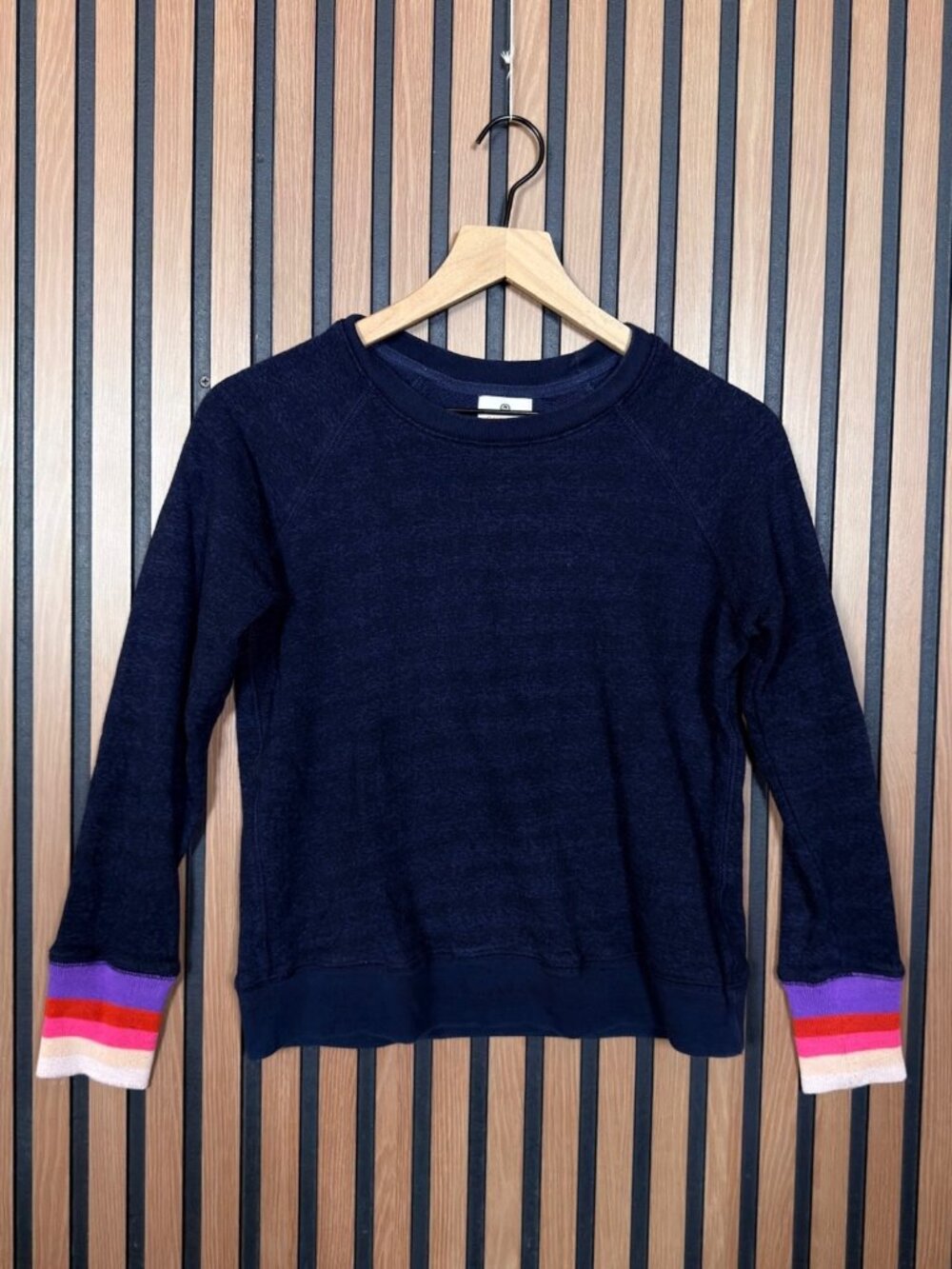 Sundry Sweatshirt 0 Womens Blue Fleece Pullover Crewneck Cotton Stretch